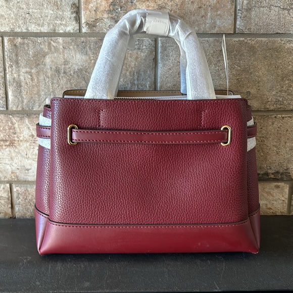 NWT dark cherry Reed Belted satchel - Picture 2 of 9